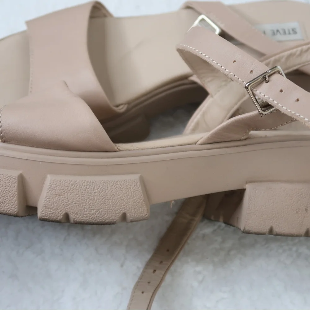 Steve Madden Women's Platform Sandals 8W Summer Vacation Going Out Spring Casual